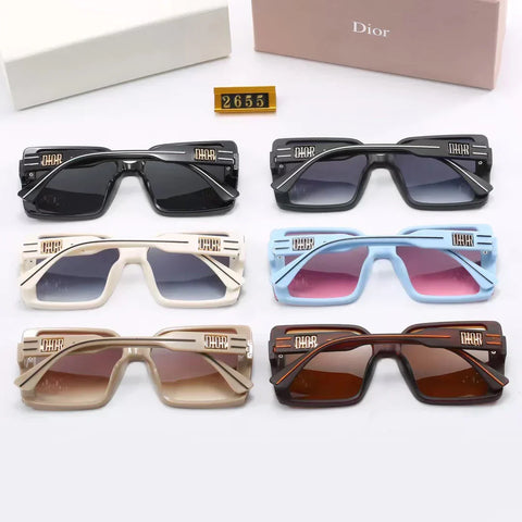6-color fashion  letter temple stripe sunglasses