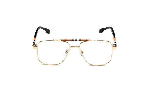 Fashion Plaid Double Bridge Sunglasses