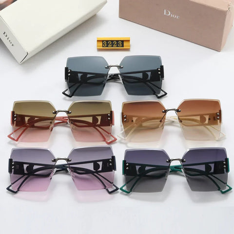 5 Colors Fashionable Rimless Nylon Lens Temple Polarized Sunglasses
