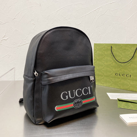 Leather Printed Backpack