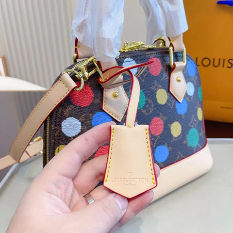 Colorful Polka Dot Monogram Shell Bag