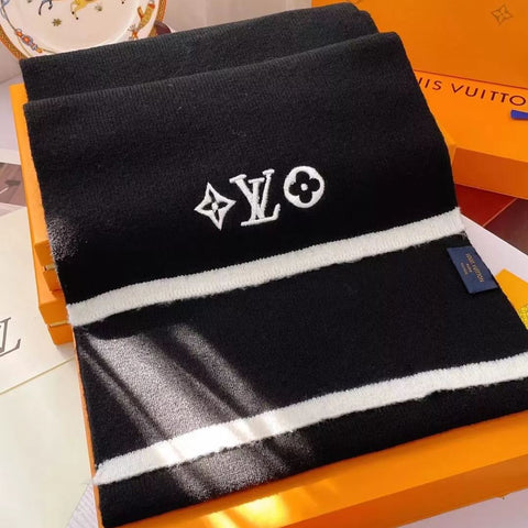 Solid Embroidered Monogram Scarf