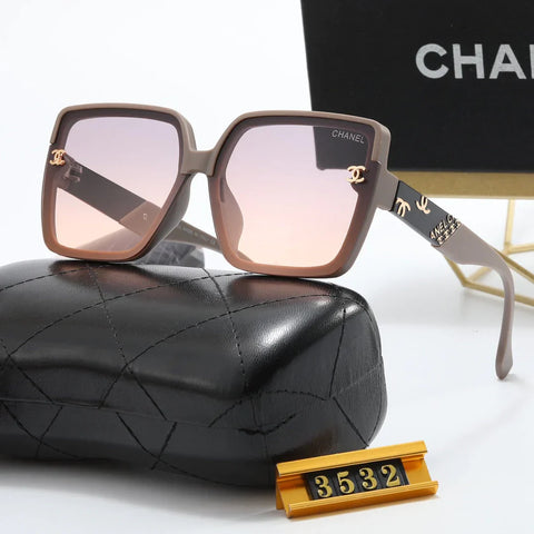 5-color stylish CC letter temple sunglasses