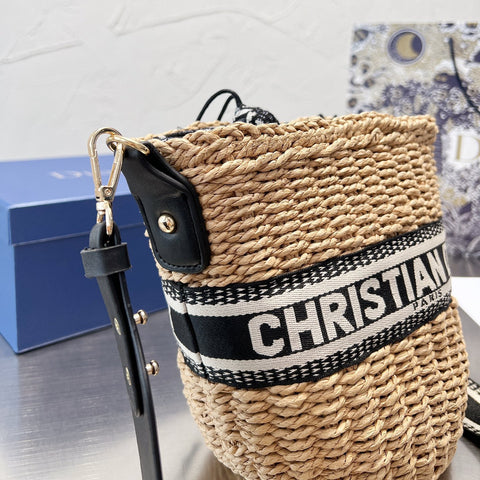 Webbing Straw Beach Bag