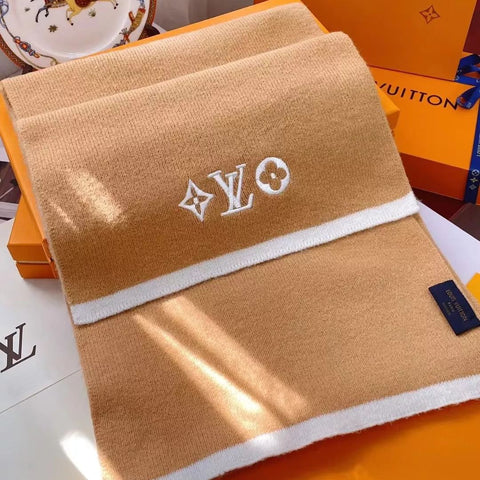 Solid Embroidered Monogram Scarf