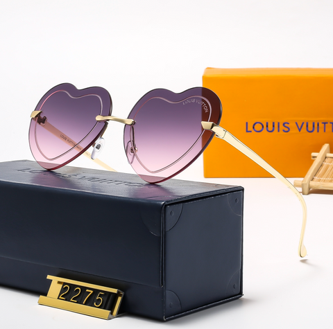 5-color fashion heart temple sunglasses