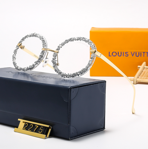 4 color fashion round temple flat glasses