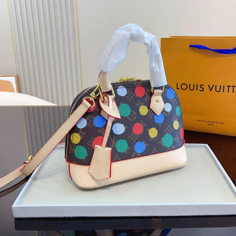 Colorful Polka Dot Monogram Shell Bag