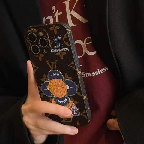 Cartoon Sunflower Sunglasses Doll Leather Case