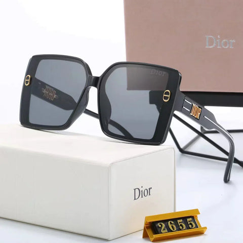 6-color fashion  letter temple stripe sunglasses