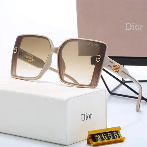 6-color fashion  letter temple stripe sunglasses