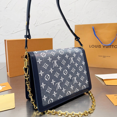 Jacquard Denim MM Handbag