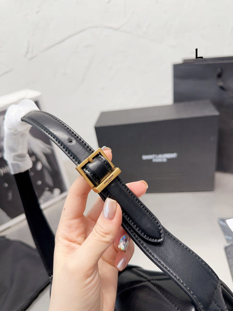 Quilted Leather Flap Sholder Bag