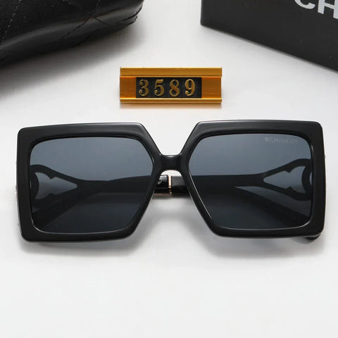 5-color fashionable square frame letter polarized sunglasses