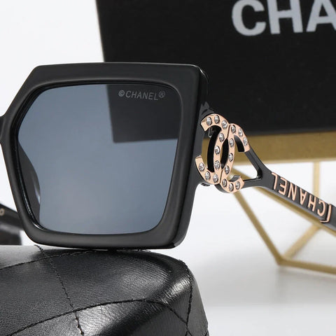 5-color fashionable square frame letter polarized sunglasses