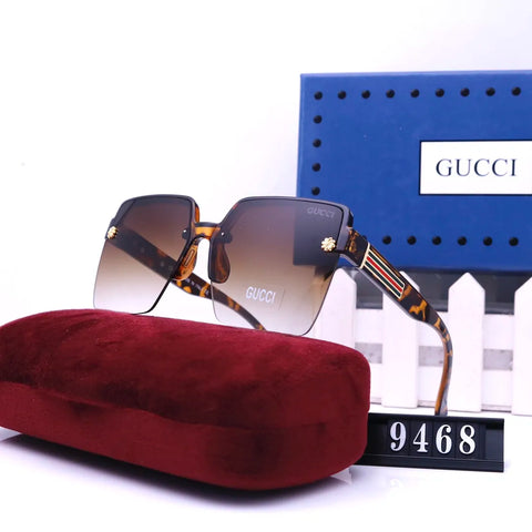 Square Striped Frame Sunglasses