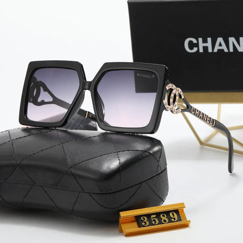 5-color fashionable square frame letter polarized sunglasses