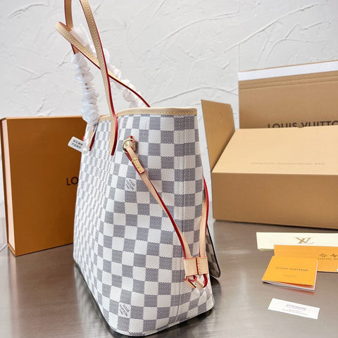 White Checkerboard Neverfull Medium Bag