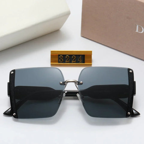 5 colors fashion frameless splicing oval temple polarized sunglasses