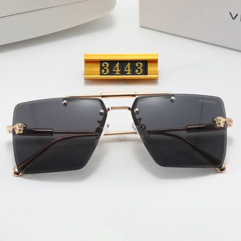 5 color fashion frameless double bridge polarized sunglasses