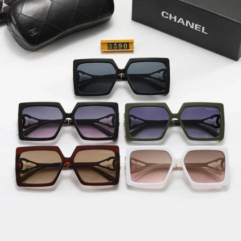 5-color fashionable square frame letter polarized sunglasses