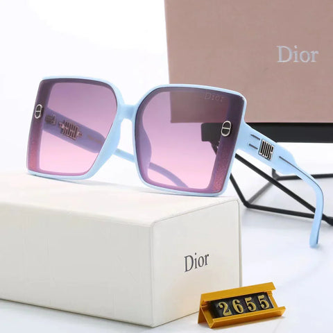 6-color fashion  letter temple stripe sunglasses
