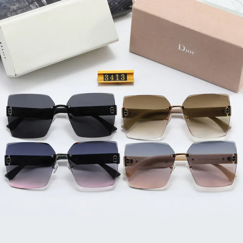 4 color double rimless lens polarized sunglasses