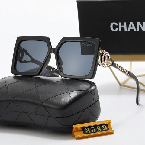 5-color fashionable square frame letter polarized sunglasses