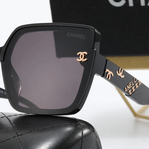 5-color stylish CC letter temple sunglasses