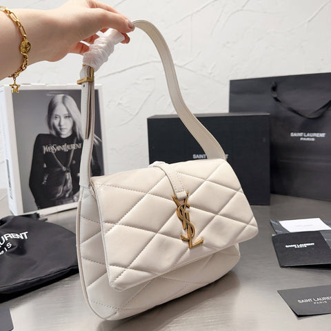 Quilted Leather Flap Sholder Bag