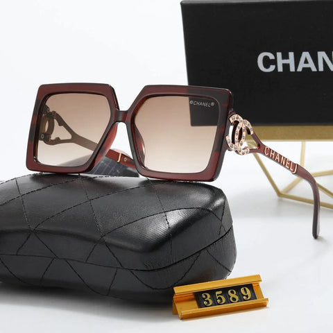 5-color fashionable square frame letter polarized sunglasses