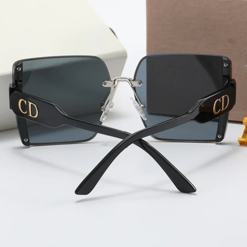 5 colors fashion frameless splicing oval temple polarized sunglasses