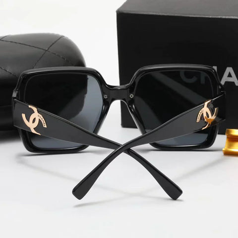 4-color fashion uppercase letter LOGO temple polarized sunglasses