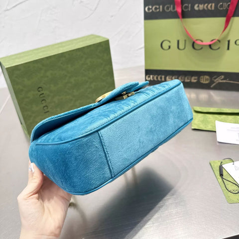 Gold Velvet Marmont Chain Shoulder Bag