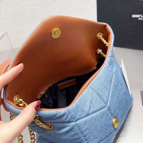 LouLou Puffer Washed Denim Bag