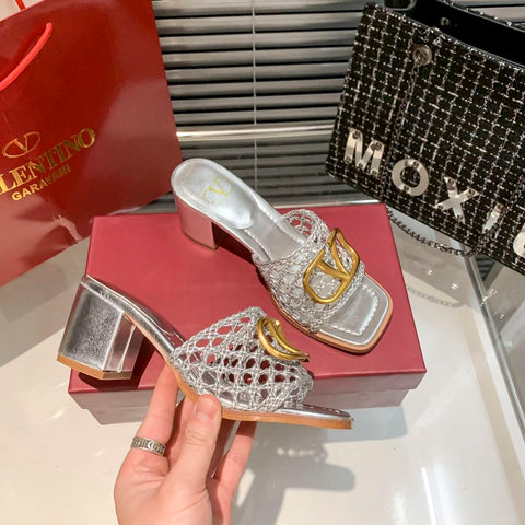 Hollow High Heel Slippers