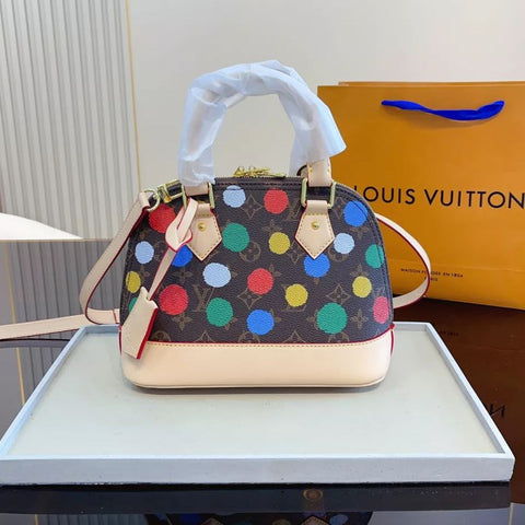 Colorful Polka Dot Monogram Shell Bag