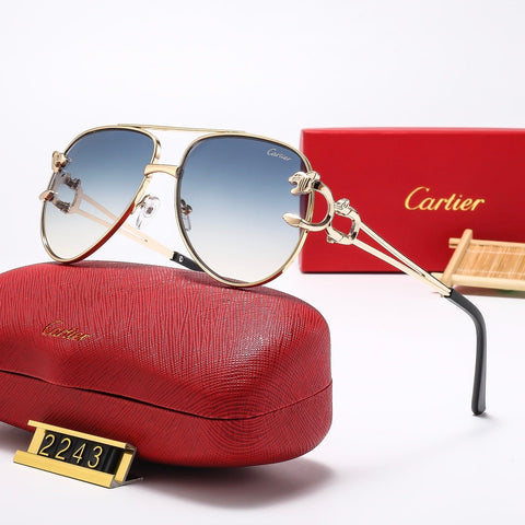 7-color retro gold frame sunglasses  2243