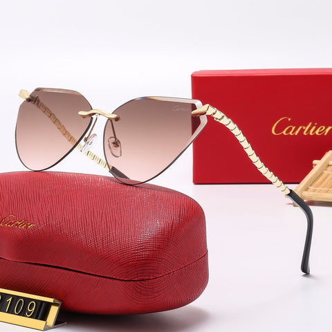 6 colors frameless snake-shaped temple sunglasses  2109