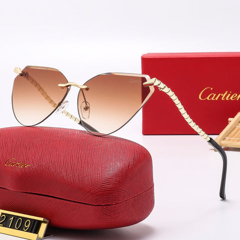 6 colors frameless snake-shaped temple sunglasses  2109