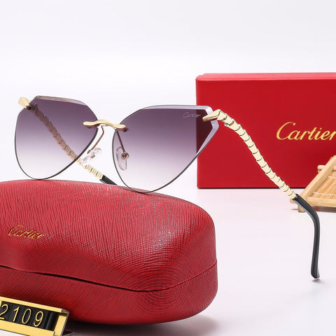 6 colors frameless snake-shaped temple sunglasses  2109