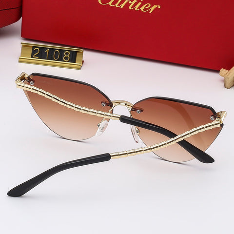 6 colors frameless snake-shaped temple sunglasses  2109
