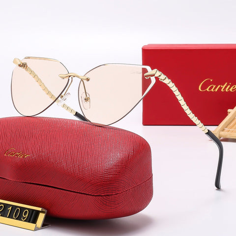 6 colors frameless snake-shaped temple sunglasses  2109