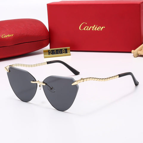 6 colors frameless snake-shaped temple sunglasses  2109