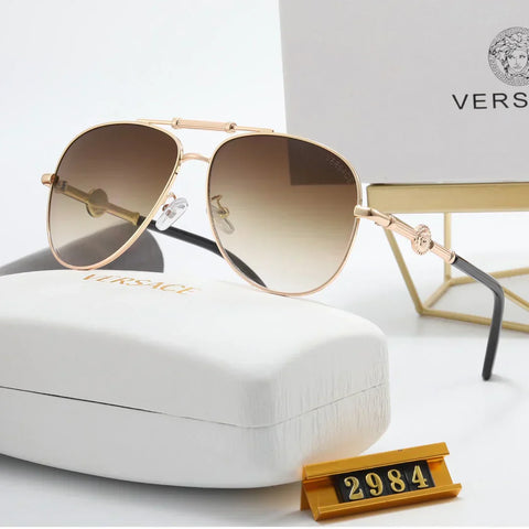 5 Colors Simple Oval Double Bridge Printed Polarized Sunglasses