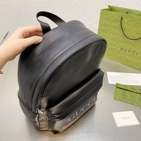 Leather Printed Backpack