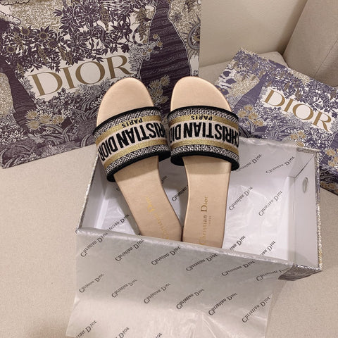 Classic Women's Solid Color Embroidery Slippers