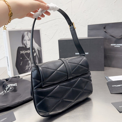 Quilted Leather Flap Sholder Bag