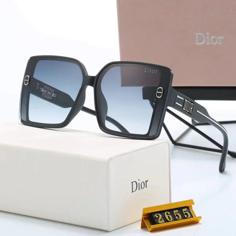 6-color fashion  letter temple stripe sunglasses
