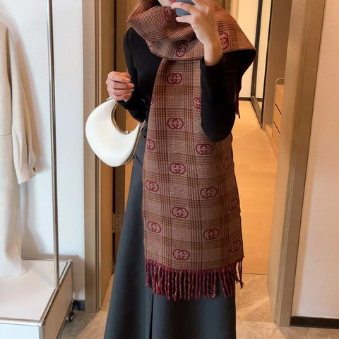 Premium Double-sided Cashmere Fringed Scarf